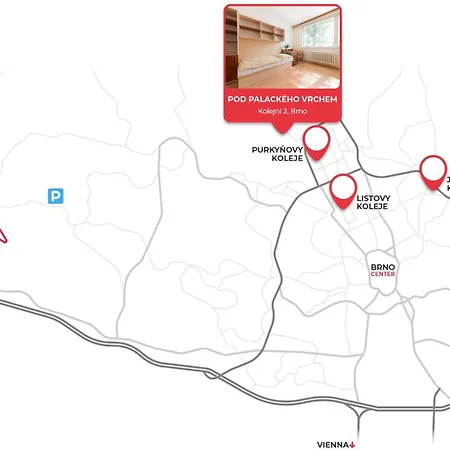 Хостел Gprooms - Pod Palackeho Vrchem Брно